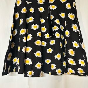 Iris Black and White Pleated Skater Skirt